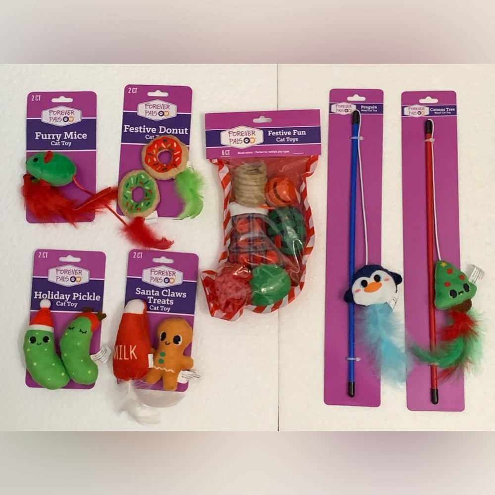 16 pc Forever Pals Festive Cat Toy Set